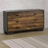 Eos Walnut & Black Modern Bedroom Dresser