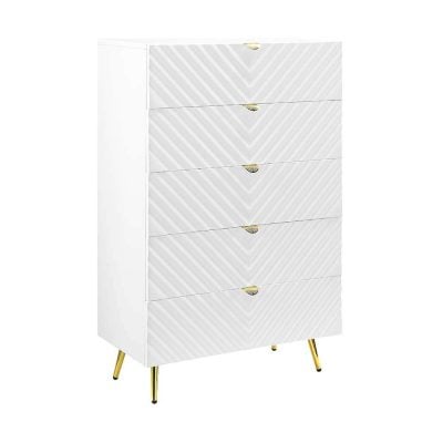 Gaines Gloss White & Gold Chest