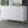 gaines modern white gold dresser bd01037