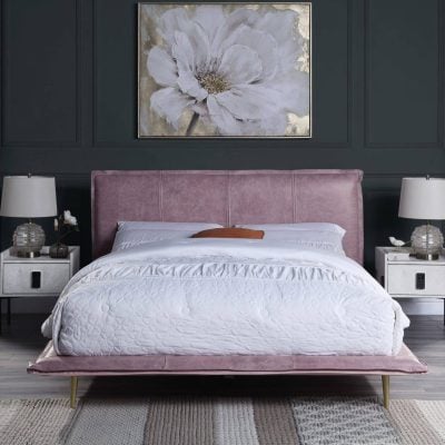 Modern Pink Leather Bed