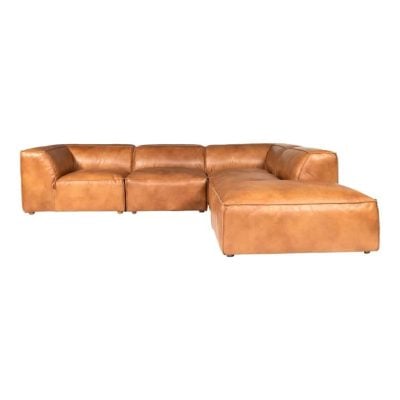 Luxe Modular Brown Leather Sofa