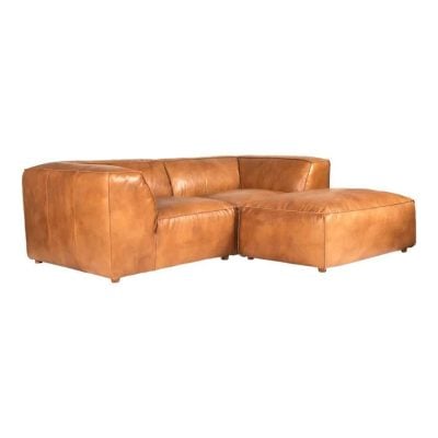 Luxe Modular Brown Leather Sofa