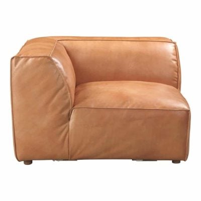 Luxe Modular Brown Leather Sofa
