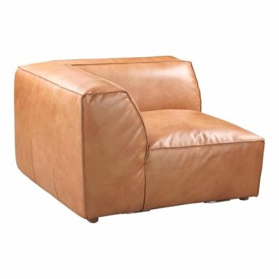 Luxe Modular Brown Leather Sofa