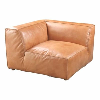 Luxe Modular Brown Leather Sofa