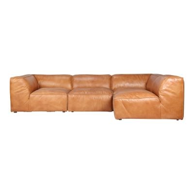 Luxe Modular Brown Leather Sofa