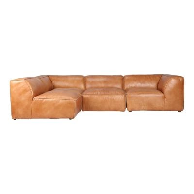 Luxe Modular Brown Leather Sofa