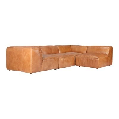 Luxe Modular Brown Leather Sofa