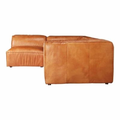 Luxe Modular Brown Leather Sofa