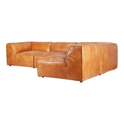 Luxe Modular Brown Leather Sofa
