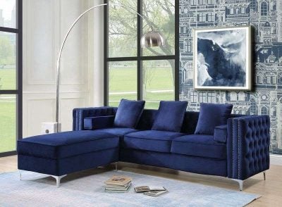 Bovasis blue velvet Sectional Sofa