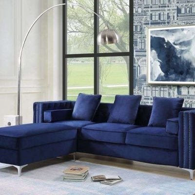 Bovasis blue velvet Sectional Sofa