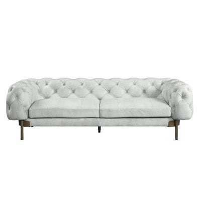 Ragle White Vintage Leather Sofa