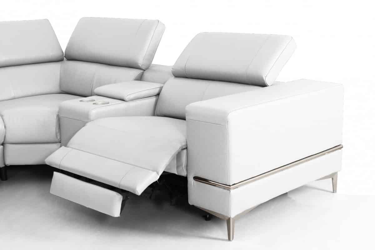 Divani Casa Stanton White Leather Sectional Sofa 79312
