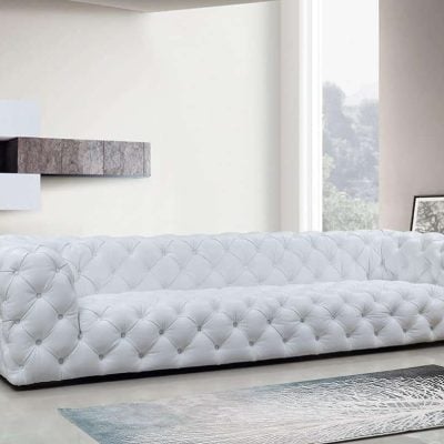 Divani Casa Dexter White Italian Leather Sofa