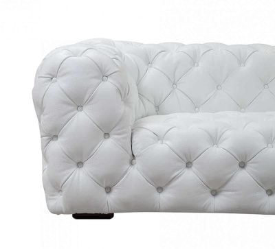 Divani Casa Dexter White Italian Leather Sofa