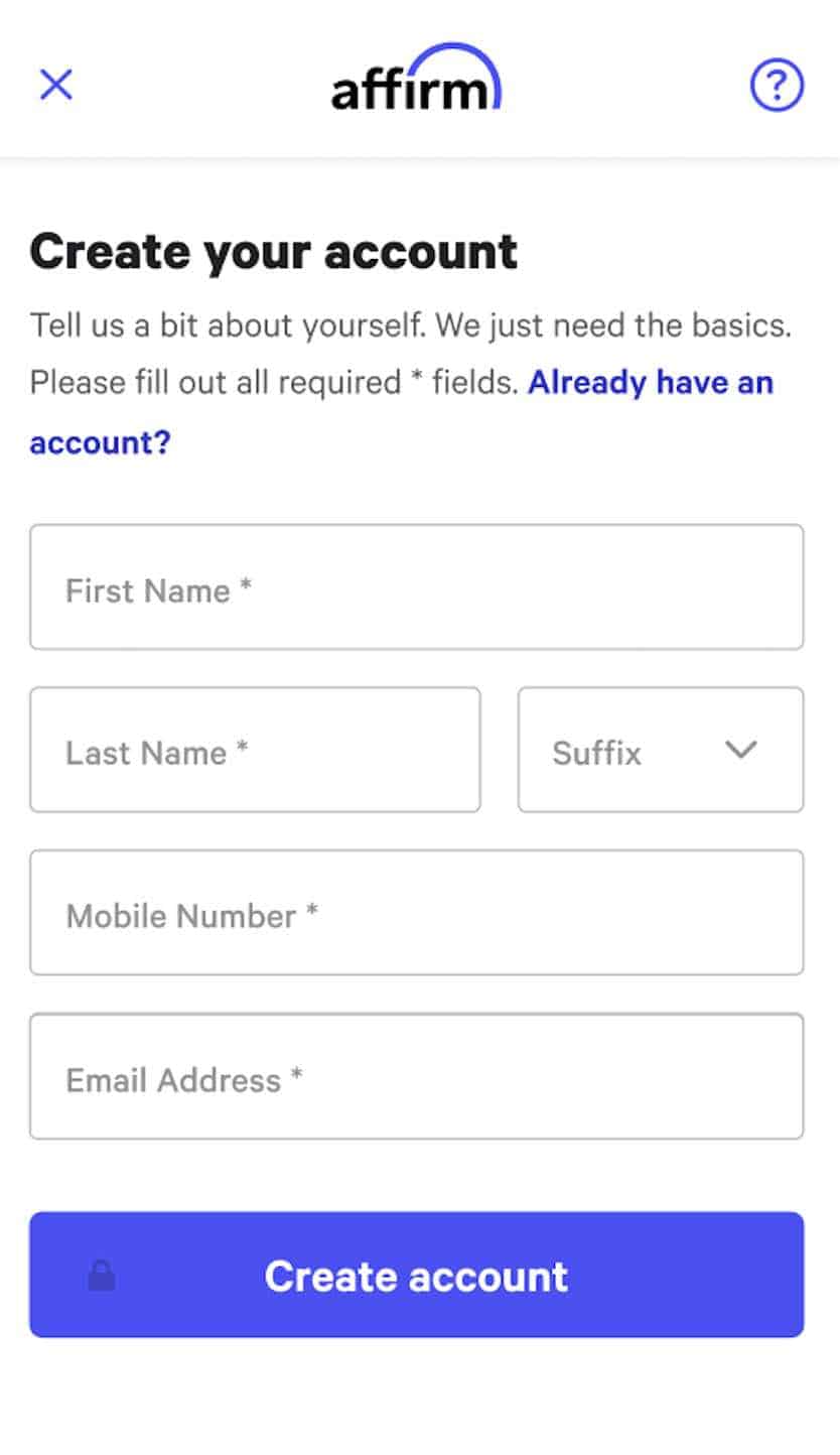 affirm check out step 2 buy now pay later