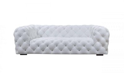 Divani Casa Dexter White Italian Leather Sofa