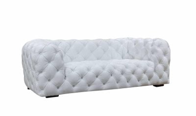 Divani Casa Dexter White Italian Leather Sofa