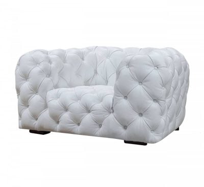 Divani Casa Dexter White Italian Leather Sofa