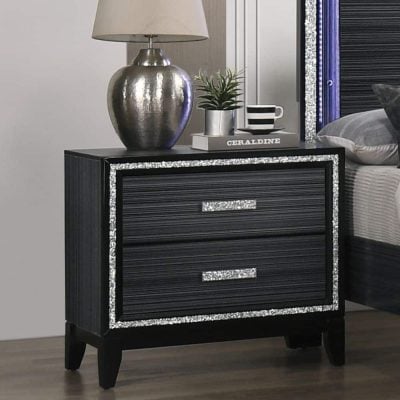 haiden acme modern black nightstand 28433