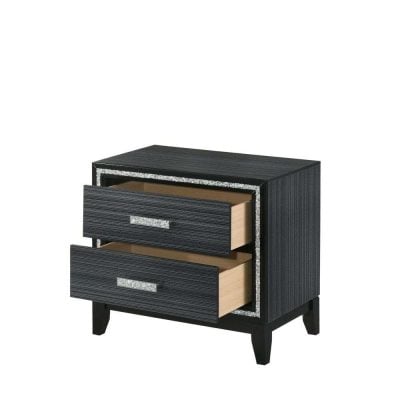 haiden silver black nightstand