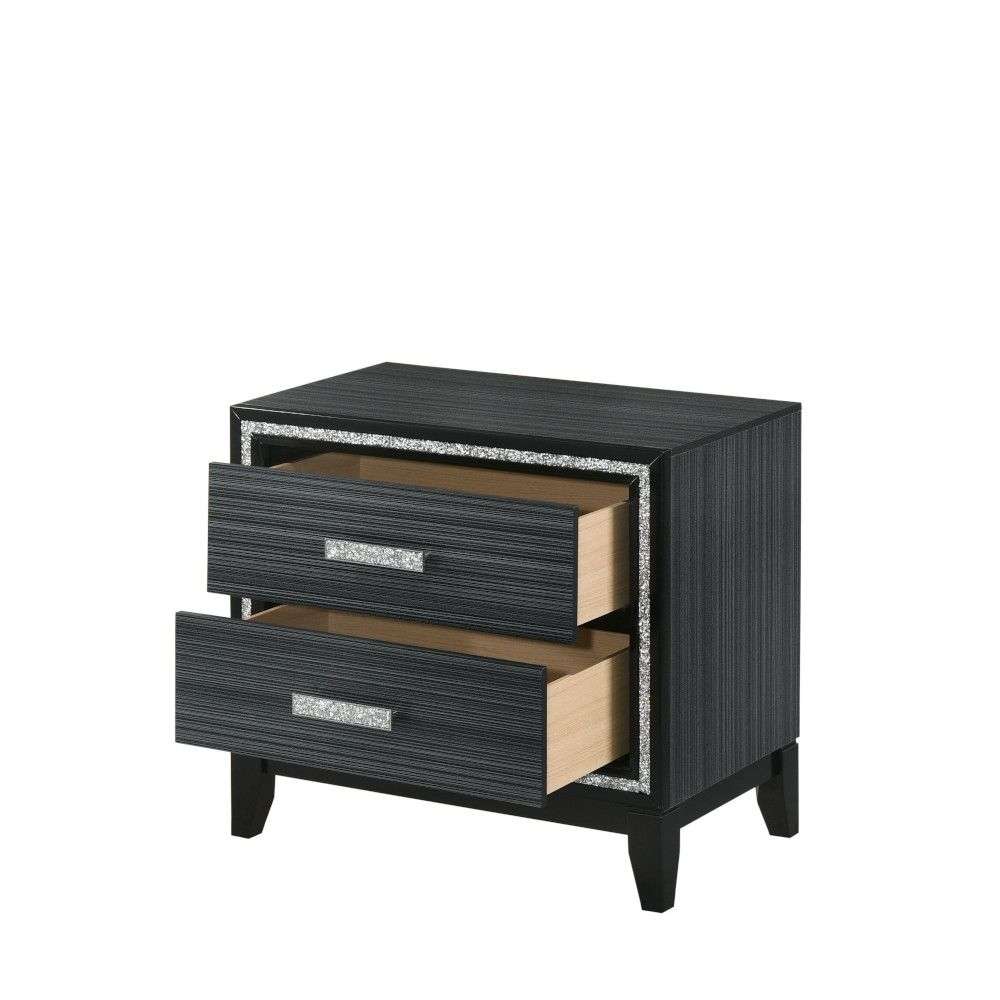 haiden silver black nightstand