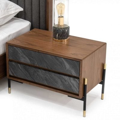 Black and gold nightstand
