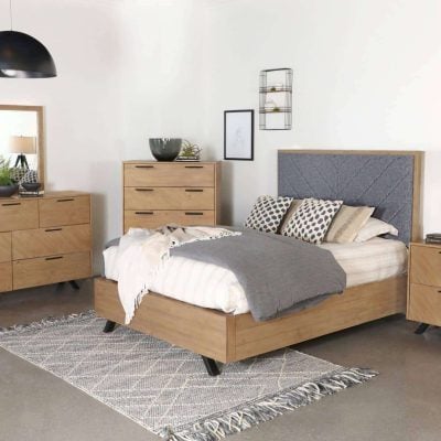 Taylor Mid Century Gray Bed Coaster furniture