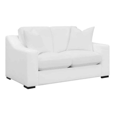 Ashlyn modern white fabric Loveseat