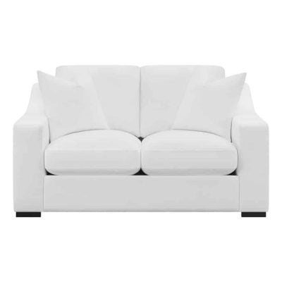Ashlyn modern white fabric Loveseat