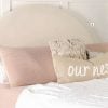 June Arched Beige Velvet Headboard