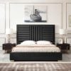 Modrest Daystar black velvet & gold bed