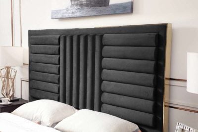 Modrest Daystar black velvet & gold bed