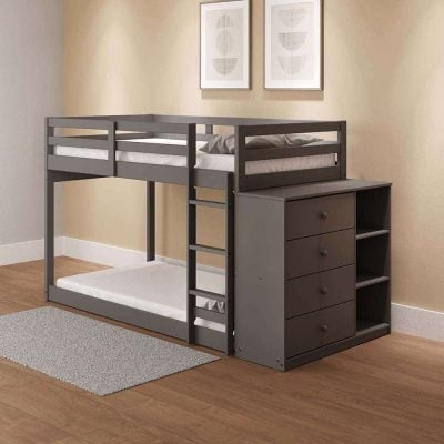 gray twin size bunk bed bd01372_5