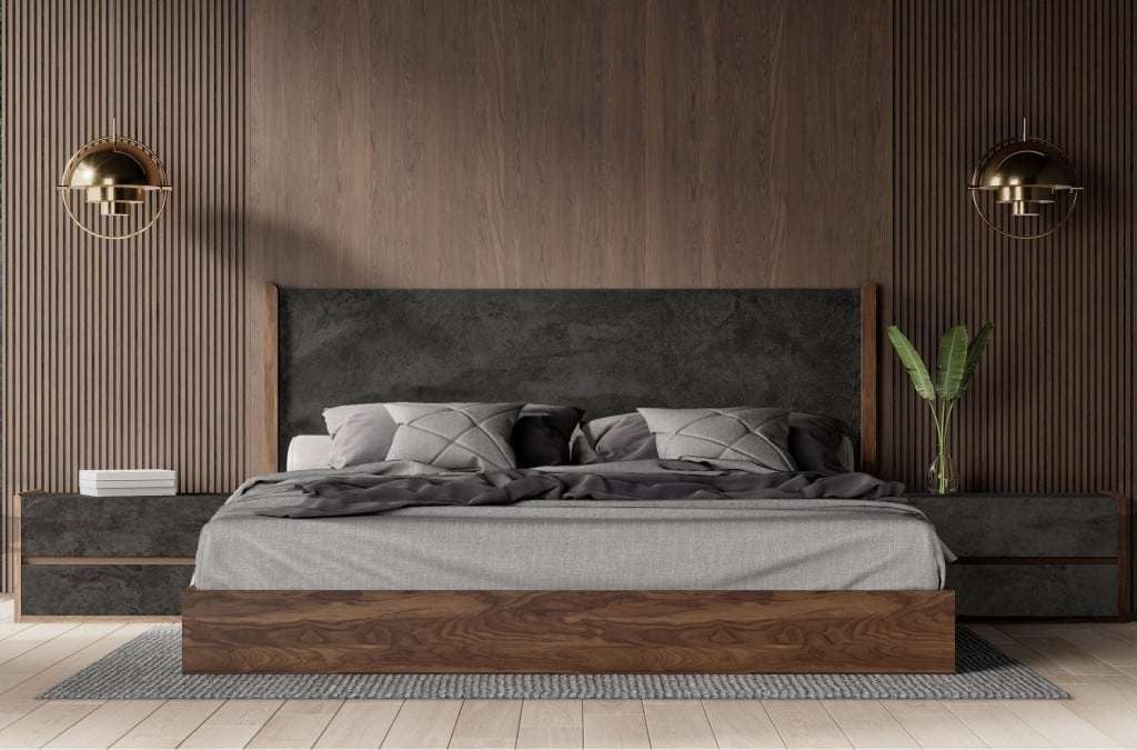 Nova Domus Rado Walnut & Slate Bed