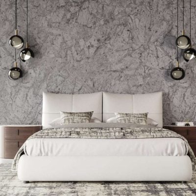 Modrest Patrick White Leather Bed