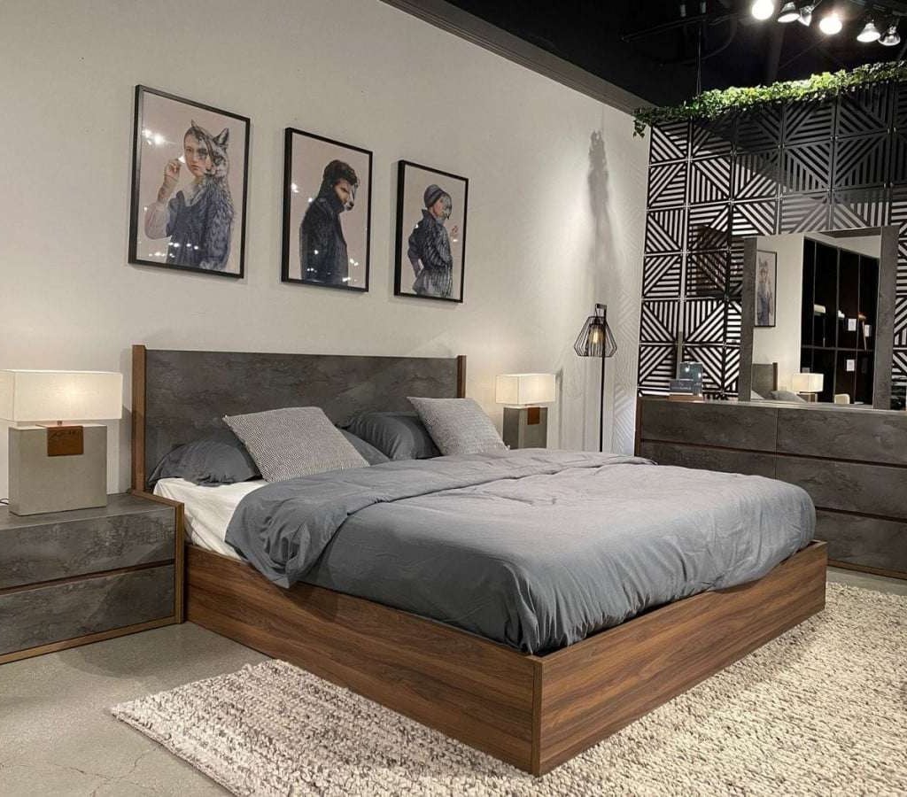 Nova Domus Rado Walnut & Slate Bed
