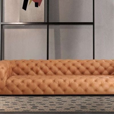 Dexter Cognac Brown Italian Leather Sofa