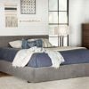 Gregory Grey Padded Platform Bed
