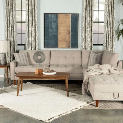 Barton Beige Tufted Sectional Sofa By Coaster