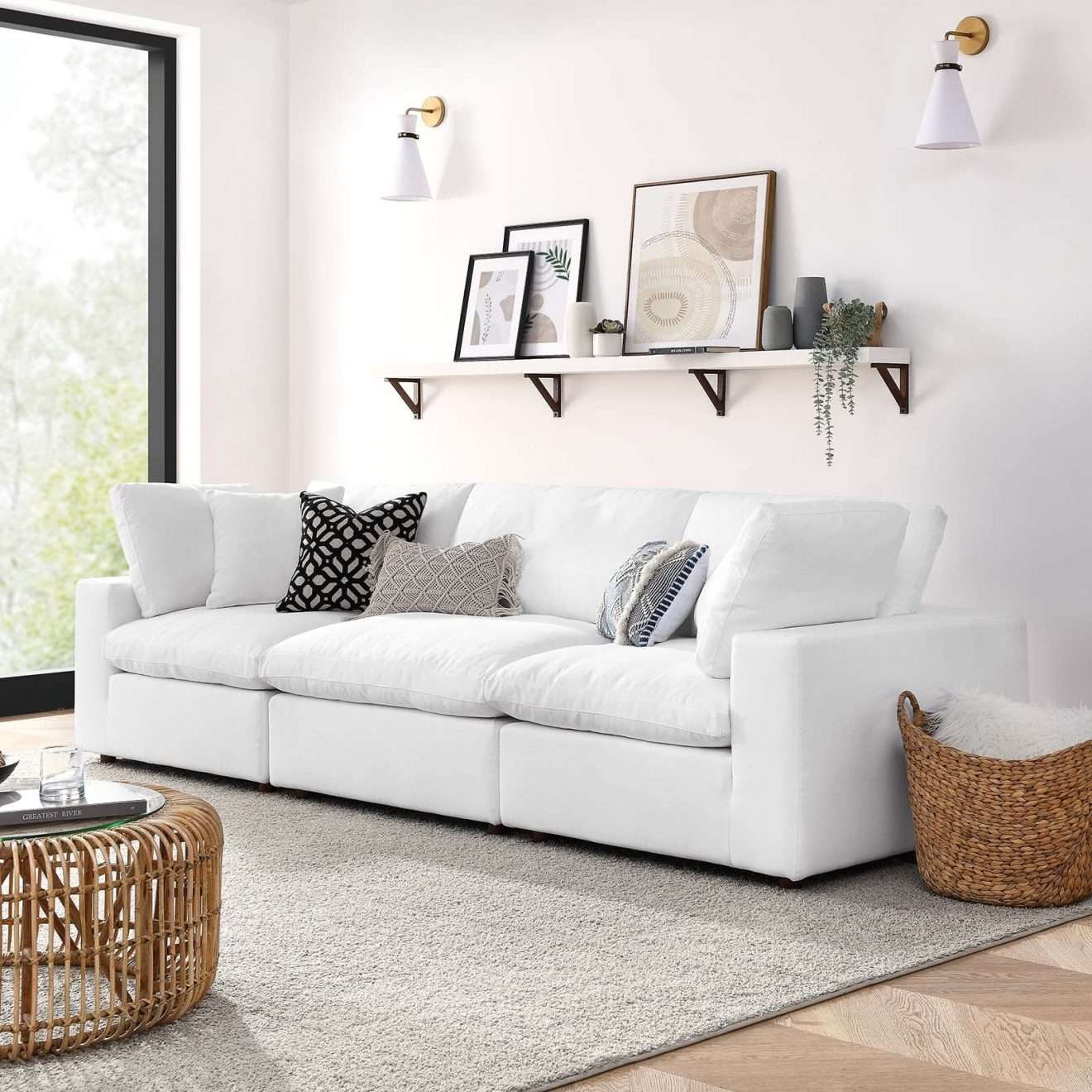 Commix Cloud White Modular Sectional Sofa