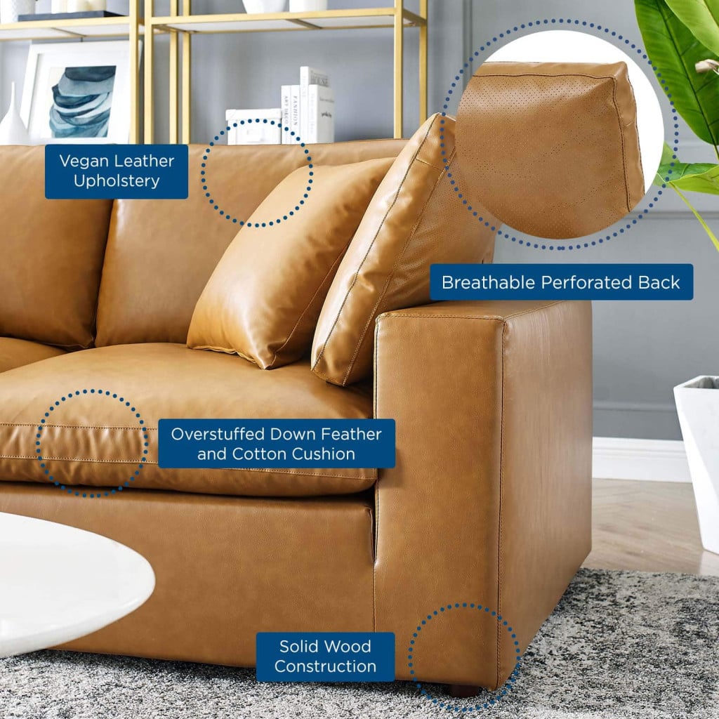 Commix Brown Leather Modular Sectional Sofa