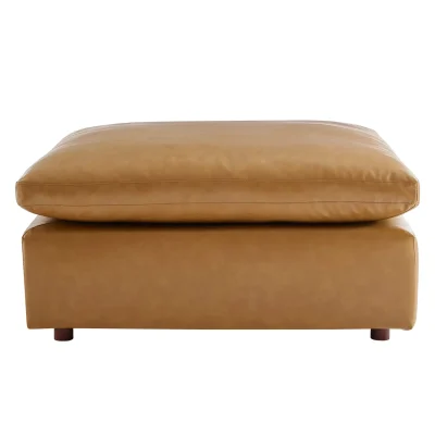 Commix Cognac Brown Leather Ottoman