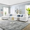 Commix White Leather Modular Sectional Sofa