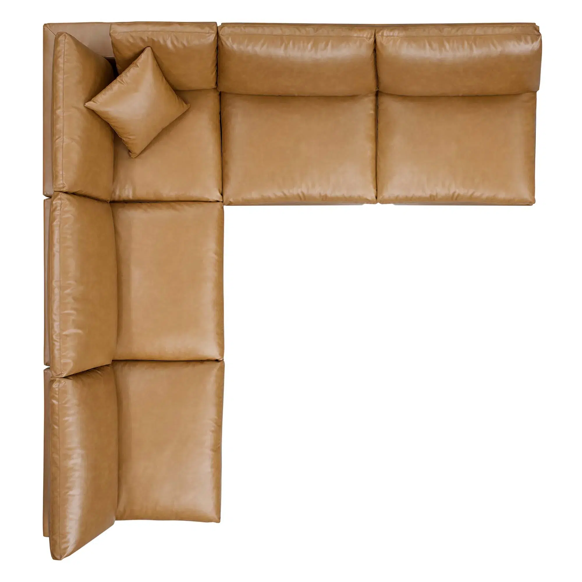 Commix Cognac Brown Leather Modular Sectional Sofa