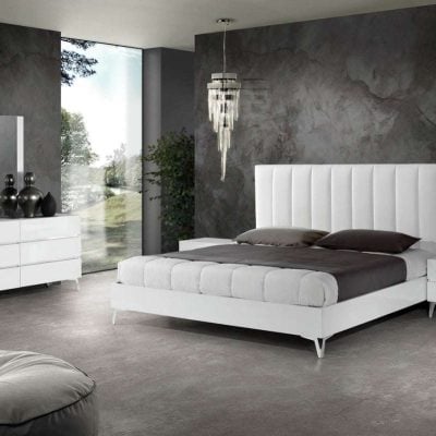 Nova Domus Angela - Italian Modern White Eco Leather Bed