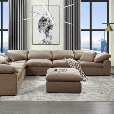 Naveen Light Brown Cloud Modular Sectional Sofa