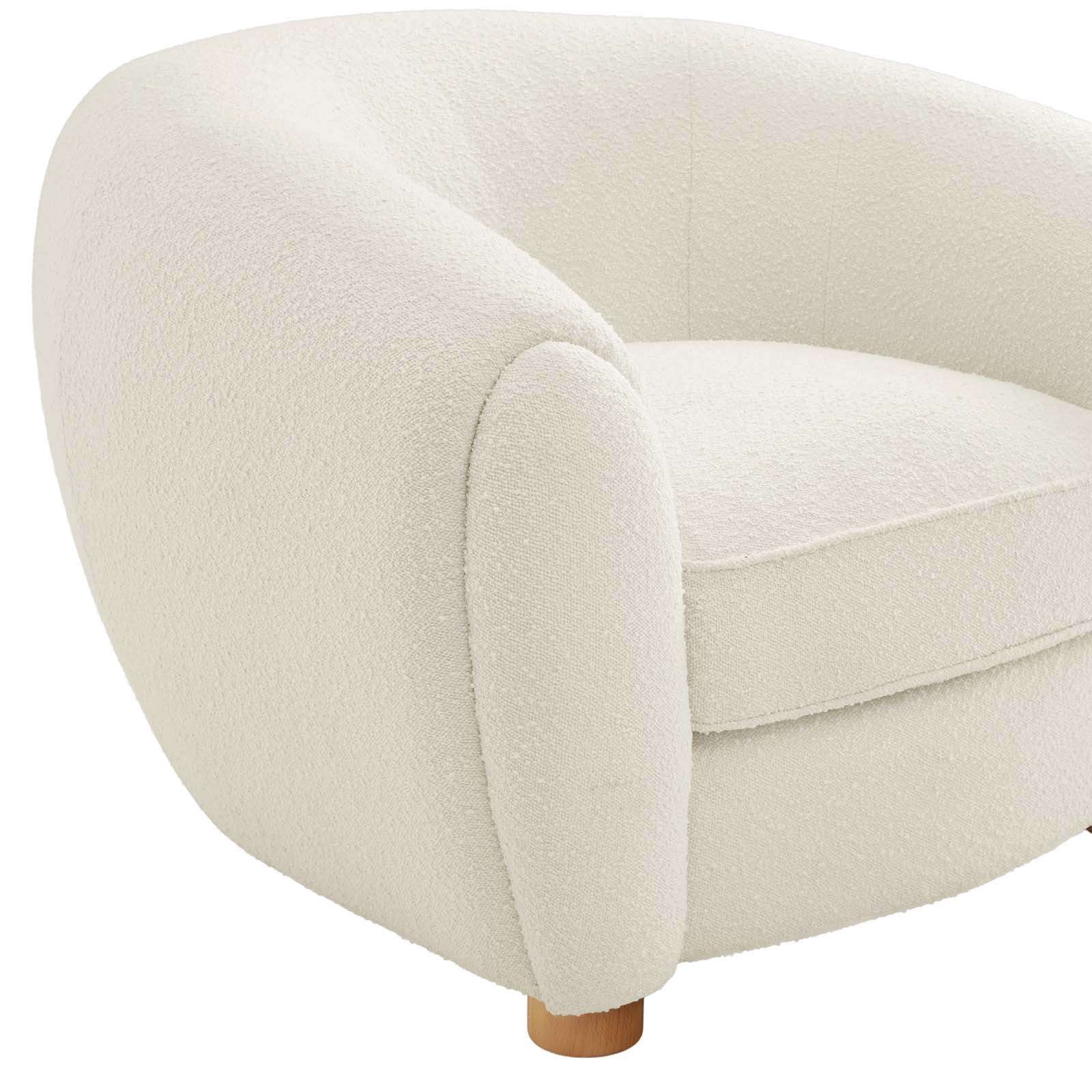 Abundant Boucle Fabric Sofa & Chair