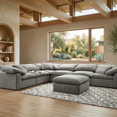 Naveen Gray Modular Cloud Sectional Sofa